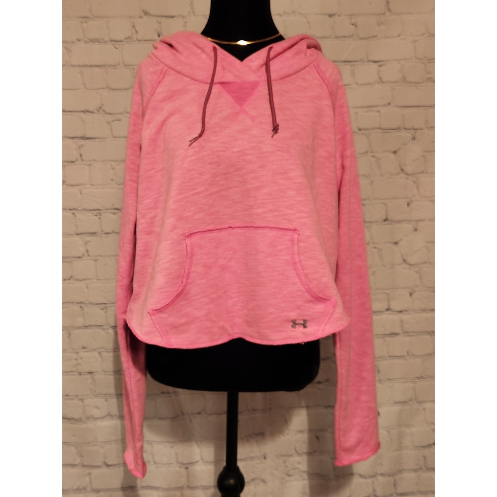 Under Armour cropped‎ hoodie, Pink, Sz M